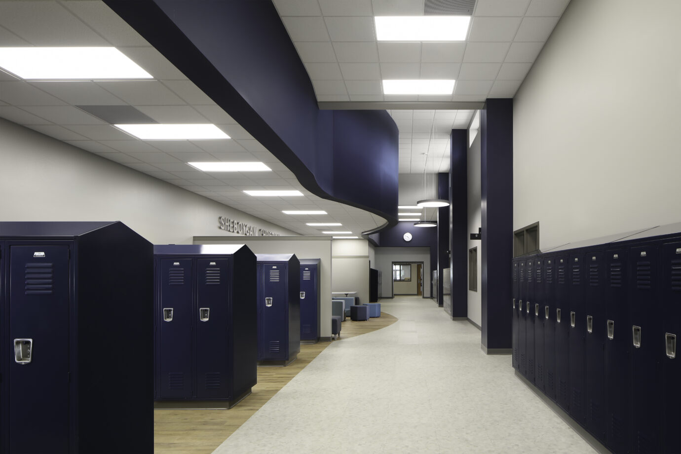 LVT in School Corridor with Lockers